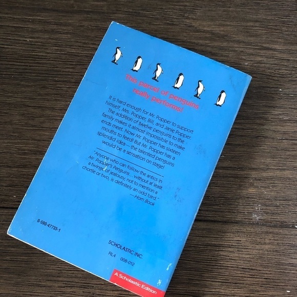 Mr. Popper’s Penguins by: Richard and Florence Atwater paperback book - Picture 3 of 3